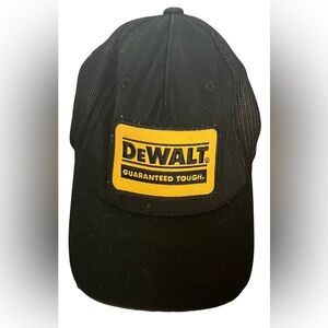 DeWALT Snapback Trucker Hat Black Yellow Flexfit Gaurenteed Tough Patch Cap